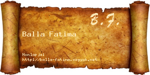 Balla Fatima névjegykártya