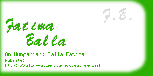fatima balla business card
